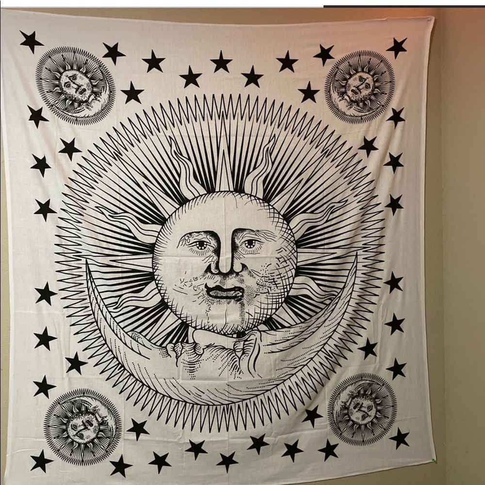 tapestry #wiccan #moon #sun #trendy